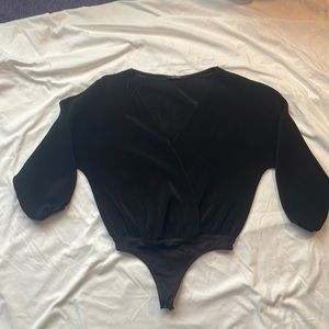 Bershka Black Ribbed Bodysuit